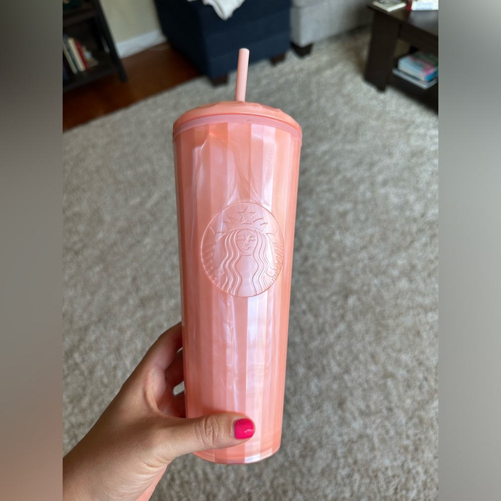 Starbucks 2021 Summer Blush Pink Kaleidoscope Venti Tumbler Dome Lid & Straw
